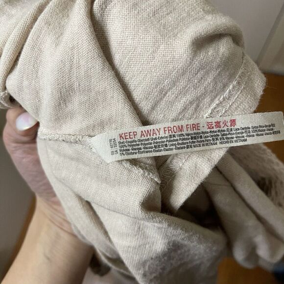 Free People FP beach Spell On You Maxi gauze cinch Dress tan oat US Small - Picture 4 of 9